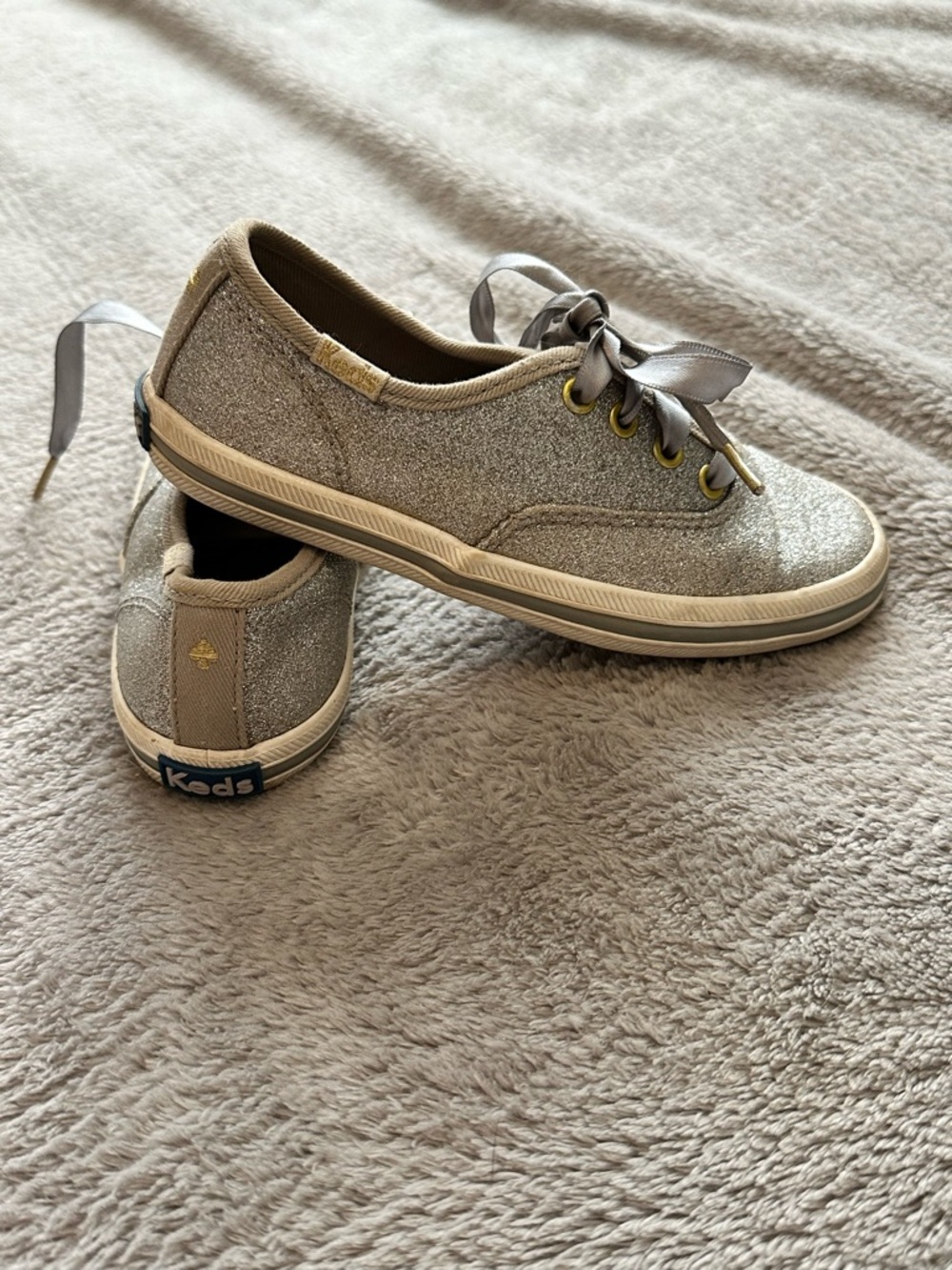 Keds Kate Spade Kids Glitter Lace-Up Sneakers - Silver